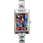 Dram Abstrak Rectangle Italian Charm Watch