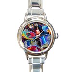 Dram Abstrak Round Italian Charm Watch