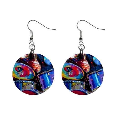 Dram Abstrak 1  Button Earrings from ArtsNow.com Front