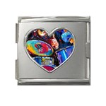 Dram Abstrak Mega Link Heart Italian Charm (18mm)