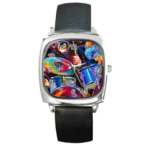 Dram Abstrak Square Metal Watch from ArtsNow.com Front