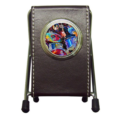 Dram Abstrak Pen Holder Desk Clock from ArtsNow.com Front