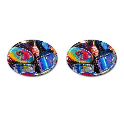 Dram Abstrak Cufflinks (Oval) from ArtsNow.com Front(Pair)