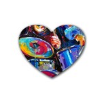 Dram Abstrak Rubber Heart Coaster (4 pack)