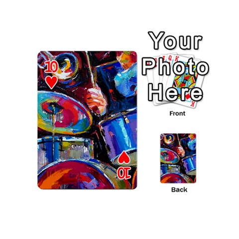 Dram Abstrak Playing Cards 54 (Mini) from ArtsNow.com Front - Heart10
