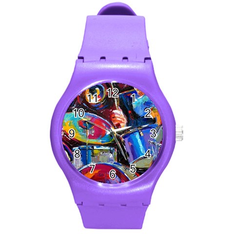 Dram Abstrak Round Plastic Sport Watch (M) from ArtsNow.com Front