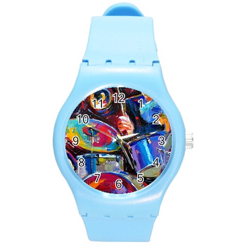 Dram Abstrak Round Plastic Sport Watch (M) from ArtsNow.com Front