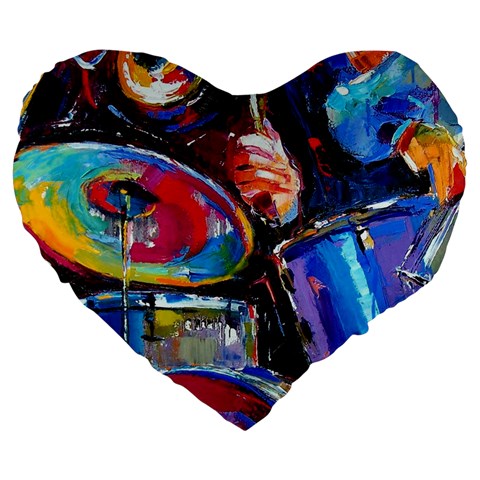 Dram Abstrak Large 19  Premium Heart Shape Cushion from ArtsNow.com Front