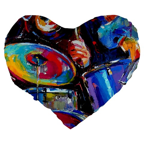 Dram Abstrak Large 19  Premium Heart Shape Cushion from ArtsNow.com Back