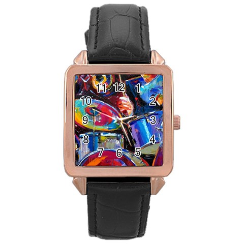 Dram Abstrak Rose Gold Leather Watch  from ArtsNow.com Front