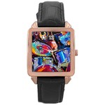 Dram Abstrak Rose Gold Leather Watch 