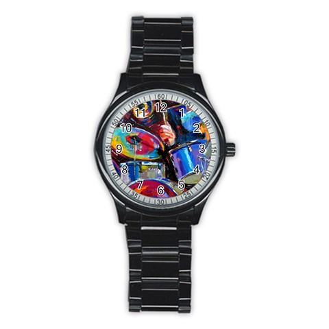 Dram Abstrak Stainless Steel Round Watch from ArtsNow.com Front