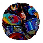 Dram Abstrak Large 18  Premium Flano Round Cushion 