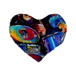 Dram Abstrak Standard 16  Premium Flano Heart Shape Cushion 