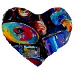 Dram Abstrak Large 19  Premium Flano Heart Shape Cushion