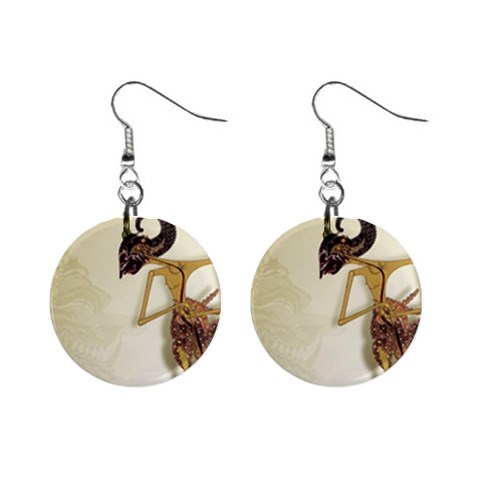 Gunungan Wayang Wallpaper 1  Button Earrings from ArtsNow.com Front
