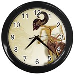 Gunungan Wayang Wallpaper Wall Clock (Black)