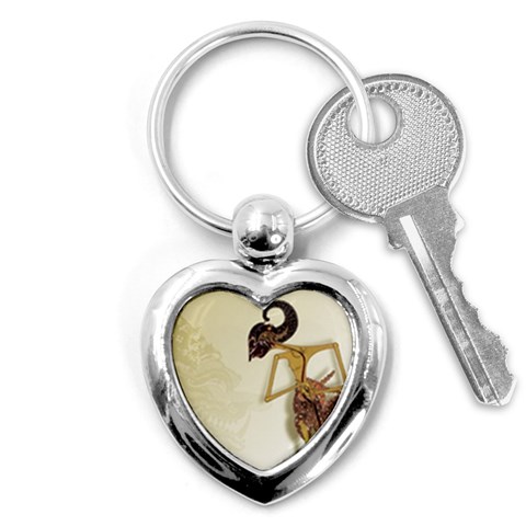 Gunungan Wayang Wallpaper Key Chain (Heart) from ArtsNow.com Front