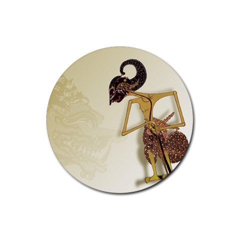 Gunungan Wayang Wallpaper Rubber Coaster (Round) from ArtsNow.com Front
