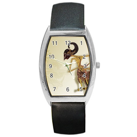 Gunungan Wayang Wallpaper Barrel Style Metal Watch from ArtsNow.com Front