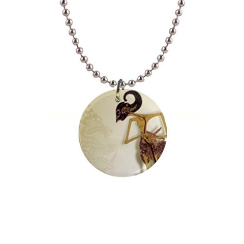 Gunungan Wayang Wallpaper 1  Button Necklace from ArtsNow.com Front