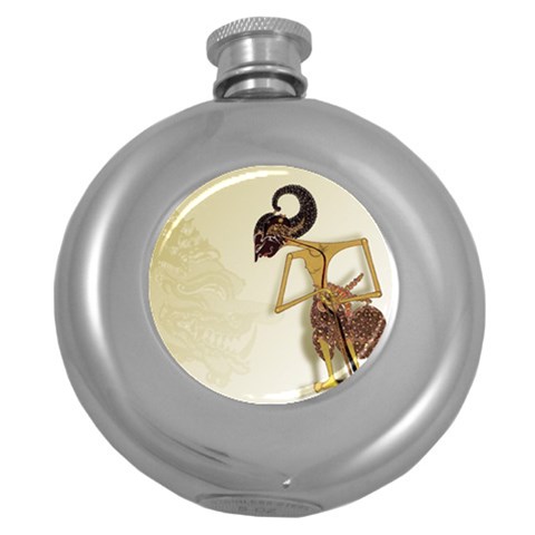 Gunungan Wayang Wallpaper Hip Flask (5 oz) from ArtsNow.com Front