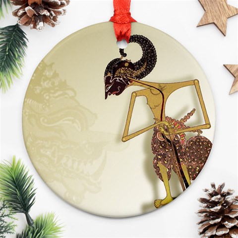 Gunungan Wayang Wallpaper Round Ornament (Two Sides) from ArtsNow.com Front