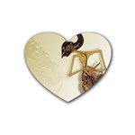 Gunungan Wayang Wallpaper Rubber Heart Coaster (4 pack)