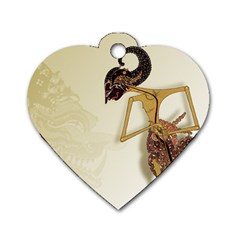 Gunungan Wayang Wallpaper Dog Tag Heart (Two Sides) from ArtsNow.com Back