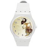 Gunungan Wayang Wallpaper Round Plastic Sport Watch (M)