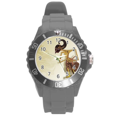 Gunungan Wayang Wallpaper Round Plastic Sport Watch (L) from ArtsNow.com Front