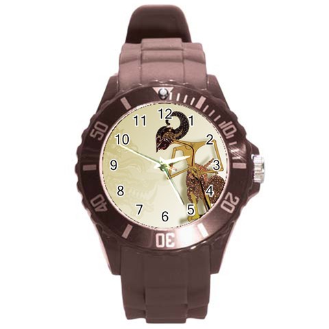Gunungan Wayang Wallpaper Round Plastic Sport Watch (L) from ArtsNow.com Front