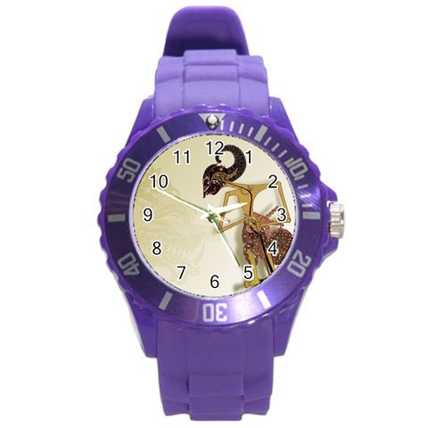 Gunungan Wayang Wallpaper Round Plastic Sport Watch (L) from ArtsNow.com Front