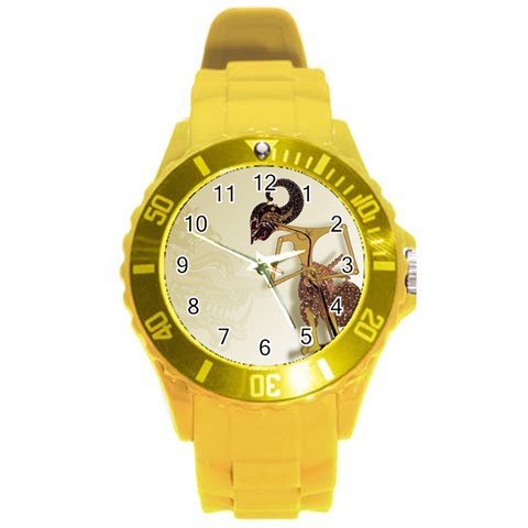 Gunungan Wayang Wallpaper Round Plastic Sport Watch (L) from ArtsNow.com Front