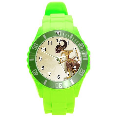 Gunungan Wayang Wallpaper Round Plastic Sport Watch (L) from ArtsNow.com Front