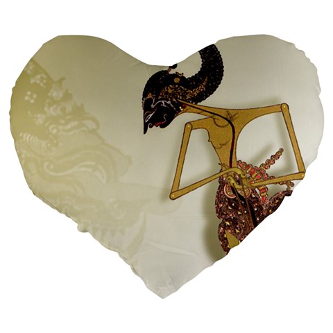 Gunungan Wayang Wallpaper Large 19  Premium Heart Shape Cushion from ArtsNow.com Back