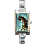 Lukisan Wayang Kulit Rectangle Italian Charm Watch