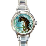 Lukisan Wayang Kulit Round Italian Charm Watch