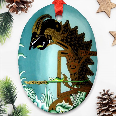 Lukisan Wayang Kulit Ornament (Oval) from ArtsNow.com Front