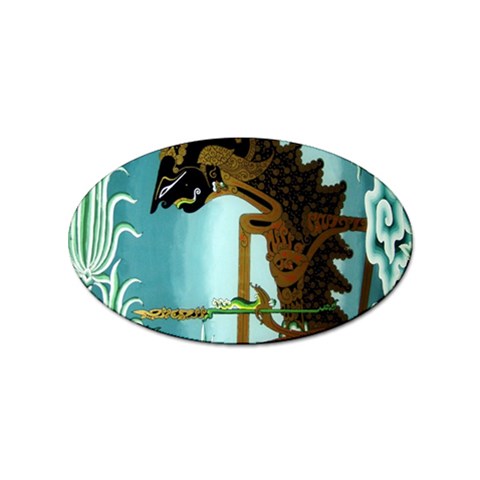 Lukisan Wayang Kulit Sticker Oval (100 pack) from ArtsNow.com Front