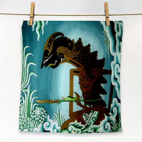 Lukisan Wayang Kulit Face Towel from ArtsNow.com Front