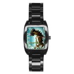 Lukisan Wayang Kulit Stainless Steel Barrel Watch