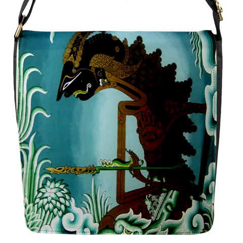 Lukisan Wayang Kulit Flap Closure Messenger Bag (S) from ArtsNow.com Front