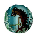 Lukisan Wayang Kulit Standard 15  Premium Flano Round Cushion 