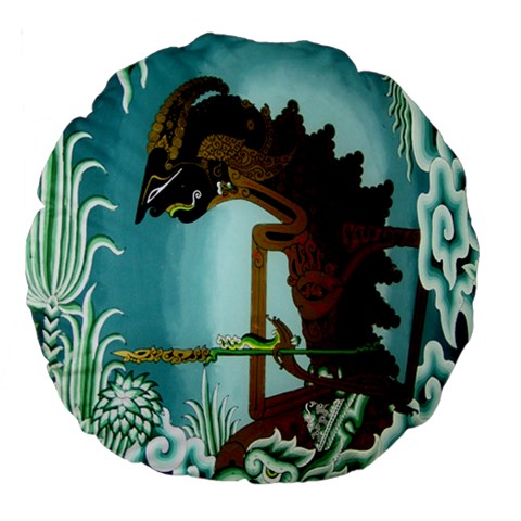 Lukisan Wayang Kulit Large 18  Premium Flano Round Cushion  from ArtsNow.com Front