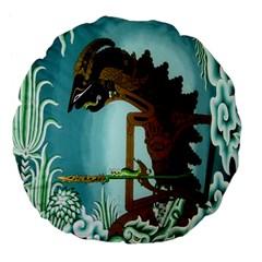 Lukisan Wayang Kulit Large 18  Premium Flano Round Cushion  from ArtsNow.com Front
