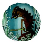 Lukisan Wayang Kulit Large 18  Premium Flano Round Cushion 