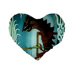 Lukisan Wayang Kulit Standard 16  Premium Flano Heart Shape Cushion 