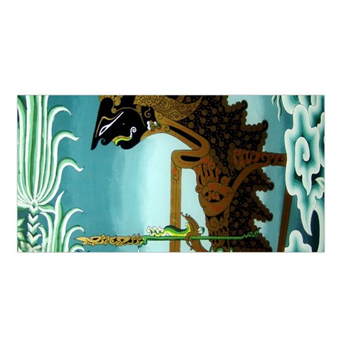 Lukisan Wayang Kulit Satin Shawl from ArtsNow.com Front