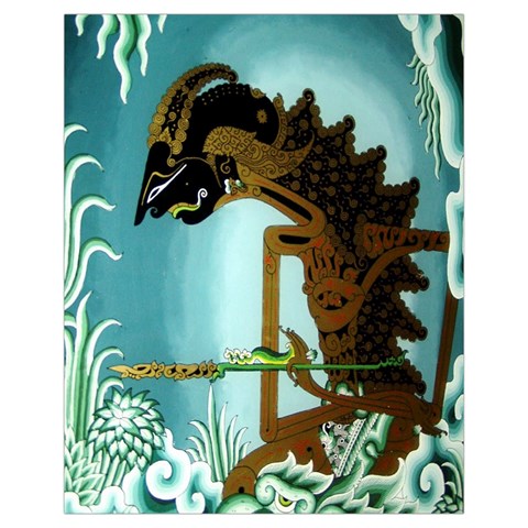 Lukisan Wayang Kulit Drawstring Pouch (XL) from ArtsNow.com Front